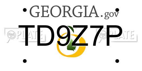 TD9Z7P Georgia License Plate