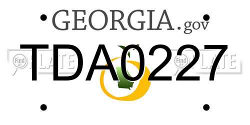 TDA0227 Georgia License Plate