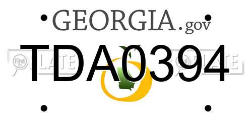 TDA0394 Georgia License Plate