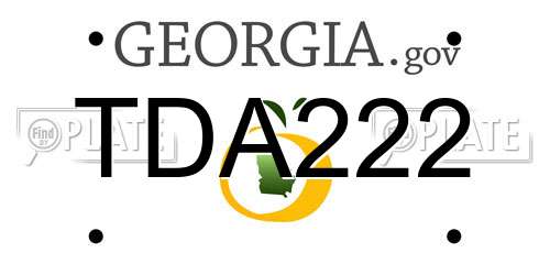 TDA222 Georgia License Plate