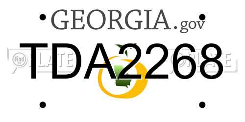 TDA2268 Georgia License Plate