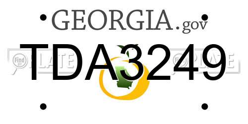 TDA3249 Georgia License Plate