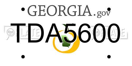 TDA5600 Georgia License Plate