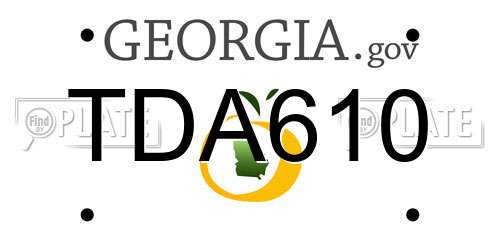 TDA610 Georgia License Plate
