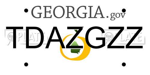 TDAZGZZ Georgia License Plate