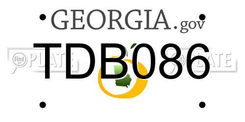 TDB086 Georgia License Plate