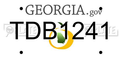 TDB1241 Georgia License Plate