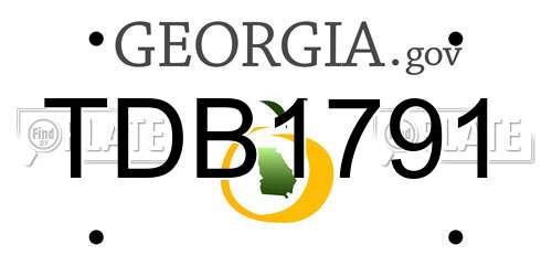 TDB1791 Georgia License Plate