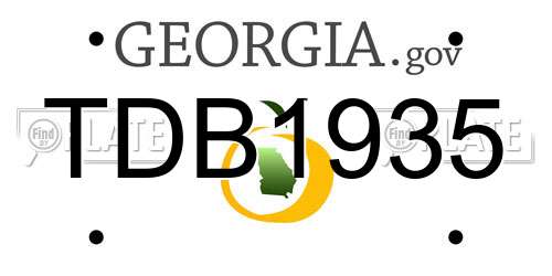 TDB1935 Georgia License Plate