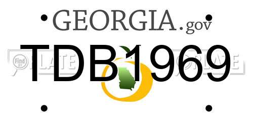 TDB1969 Georgia License Plate