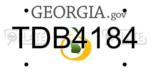 TDB4184 Georgia License Plate