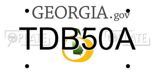 TDB50A Georgia License Plate