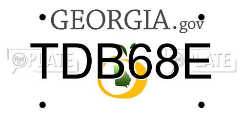 TDB68E Georgia License Plate