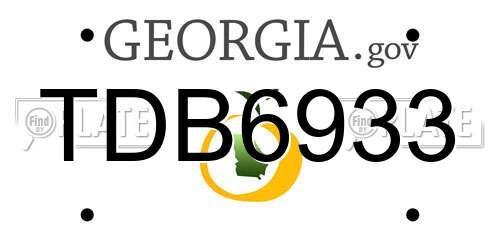 TDB6933 Georgia License Plate