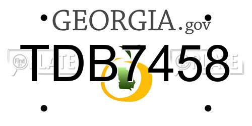 TDB7458 Georgia License Plate