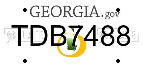 TDB7488 Georgia License Plate