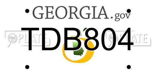 TDB804 Georgia License Plate