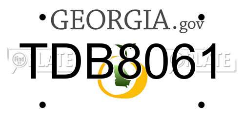 TDB8061 Georgia License Plate
