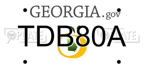TDB80A Georgia License Plate