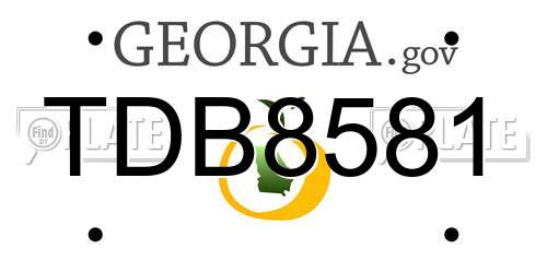 TDB8581 Georgia License Plate