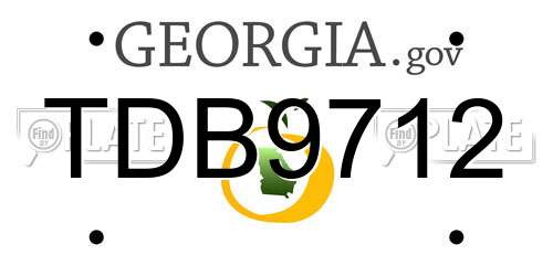 TDB9712 Georgia License Plate