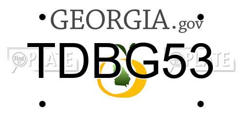 TDBG53 Georgia License Plate