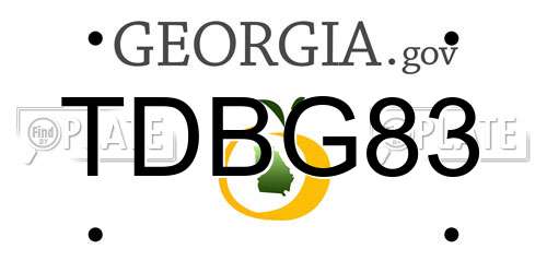 TDBG83 Georgia License Plate
