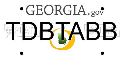 TDBTABB Georgia License Plate