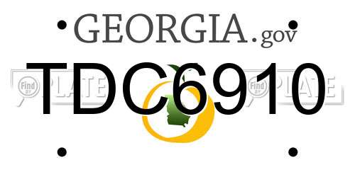TDC6910 Georgia License Plate