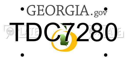 TDC7280 Georgia License Plate