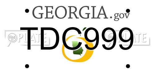 TDC999 Georgia License Plate