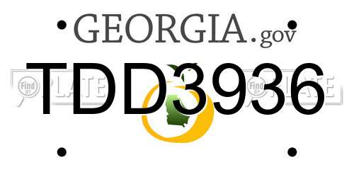 TDD3936 Georgia License Plate