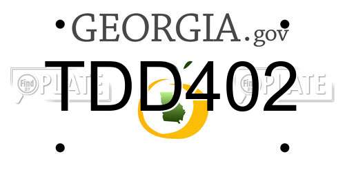 TDD402 Georgia License Plate