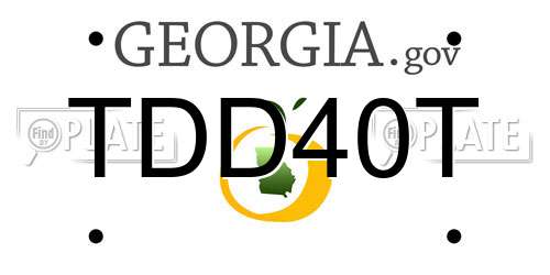 TDD40T Georgia License Plate