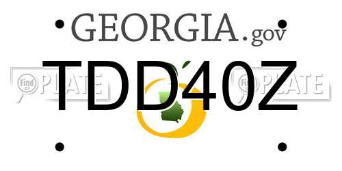 TDD40Z Georgia License Plate