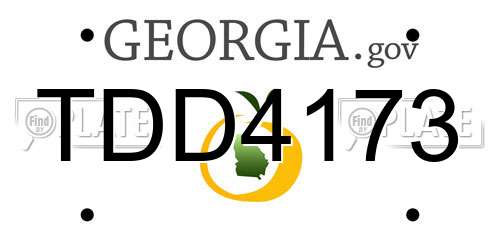 TDD4173 Georgia License Plate