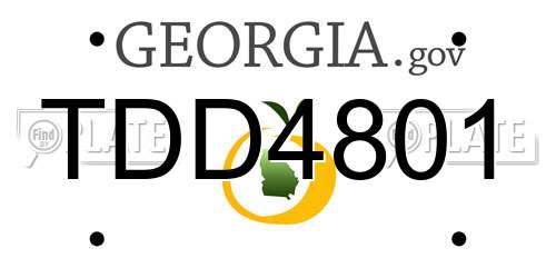 TDD4801 Georgia License Plate