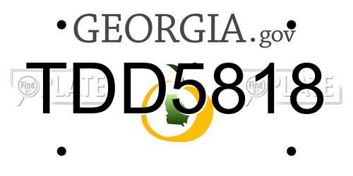 TDD5818 Georgia License Plate