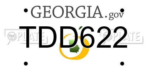 TDD622 Georgia License Plate