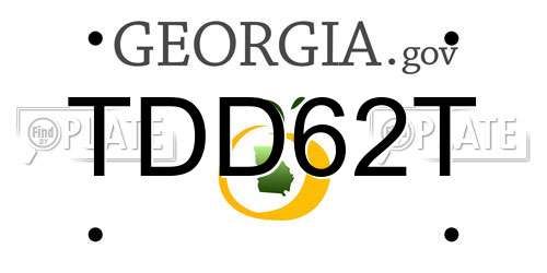 TDD62T Georgia License Plate