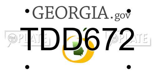 TDD672 Georgia License Plate