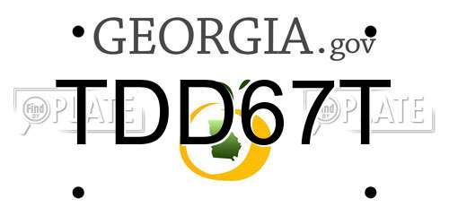 TDD67T Georgia License Plate