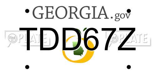 TDD67Z Georgia License Plate