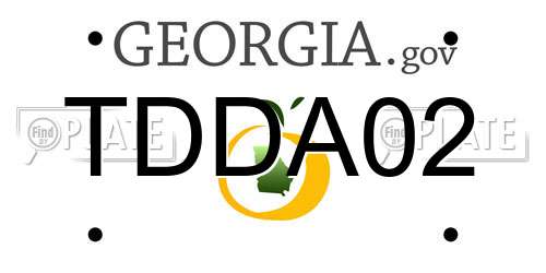 TDDA02 Georgia License Plate