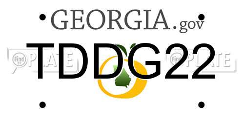 TDDG22 Georgia License Plate