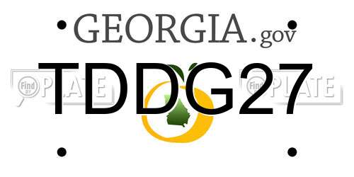 TDDG27 Georgia License Plate