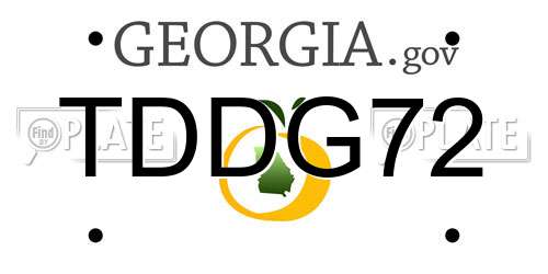TDDG72 Georgia License Plate