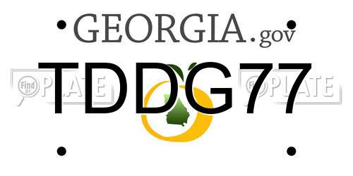 TDDG77 Georgia License Plate
