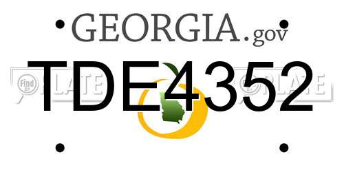TDE4352 Georgia License Plate