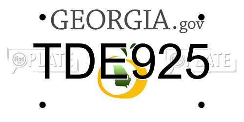TDE925 Georgia License Plate